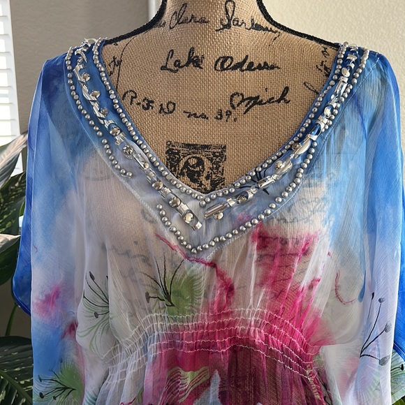 Indian Tropical Beaches & Boho Flowy Coverup excellent - Picture 2 of 5